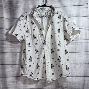 Men's Novelty XL Ricky Singh Dad King Of The Grill Button Up Short Sleeve Collar
